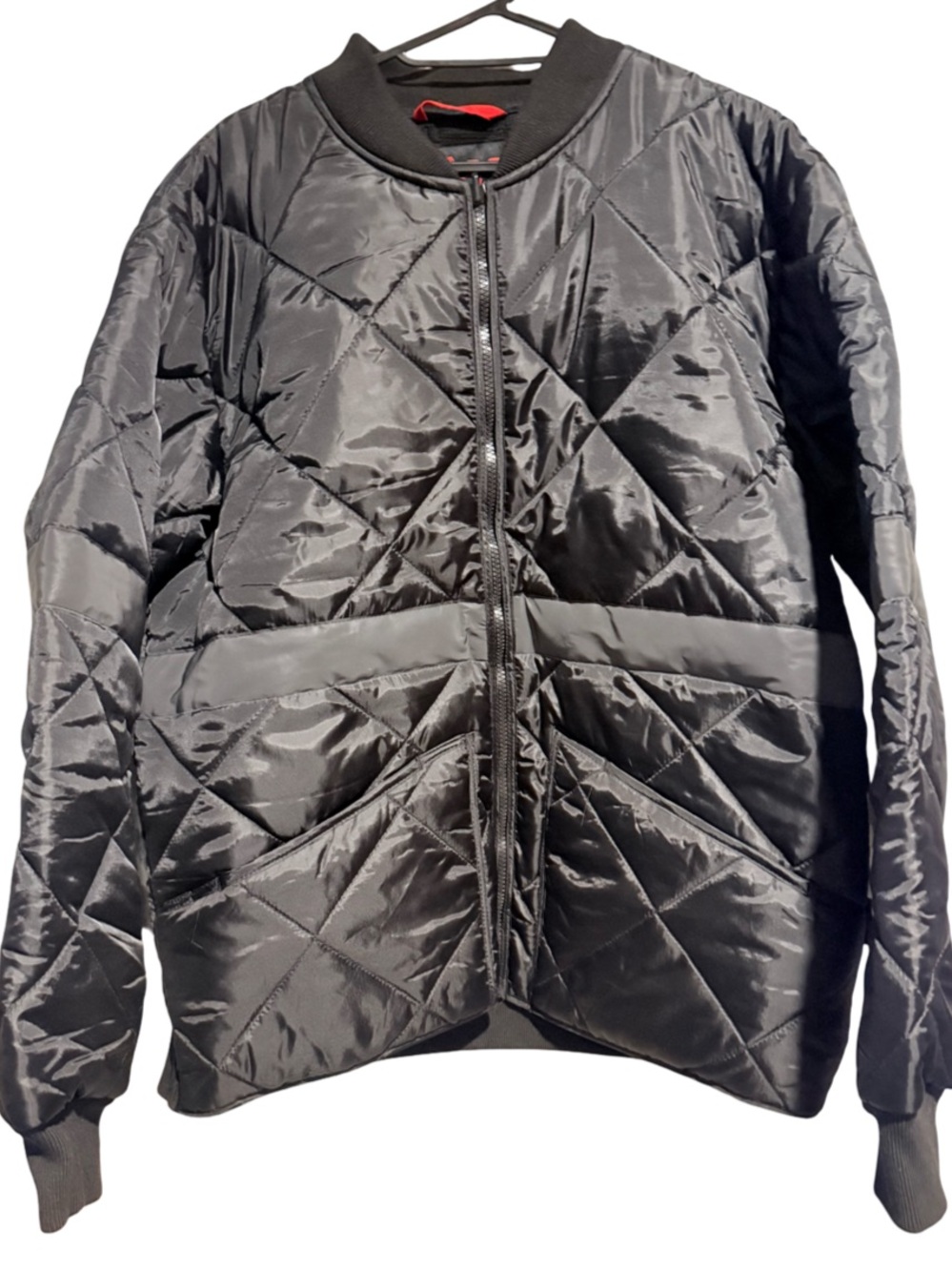 Men's Black Quilted Performance Jacket - Lightweight Bomber